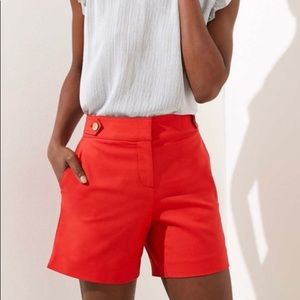 Red high waisted Loft shorts